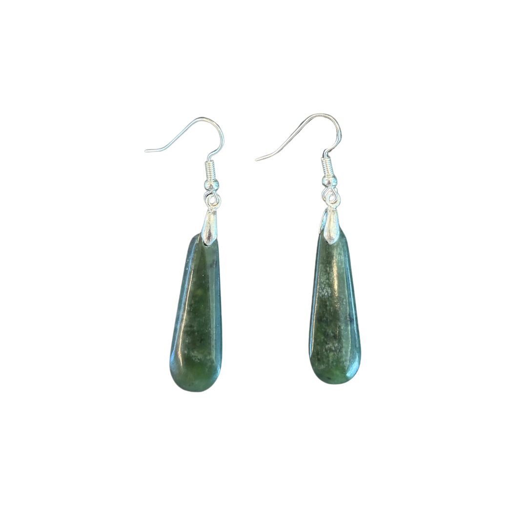 NZ Greenstone  Drop Earrings 33mm