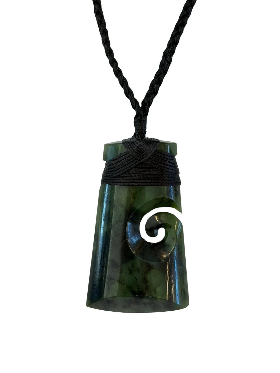 NZ Greenstone Toki with Koru Detail 55mm