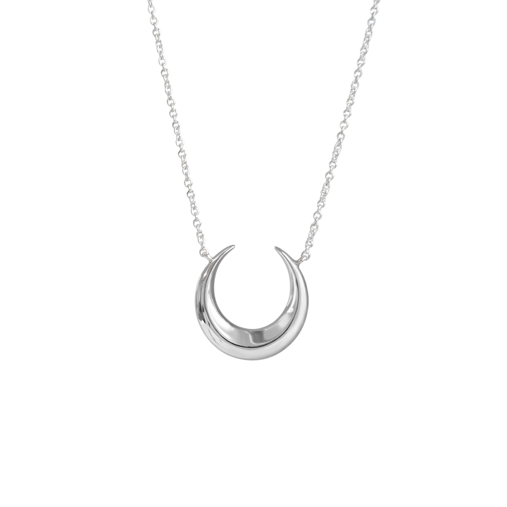LT Sterling Silver Necklace with Crescent Design