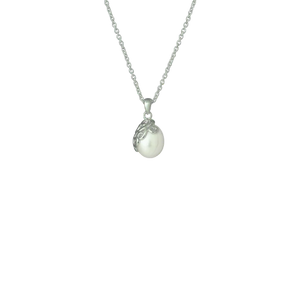 EVOLVE PEARL DEVOTION SILVER NECKLACE