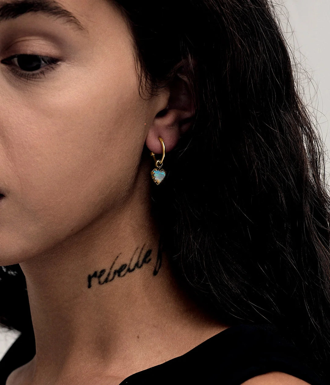 Stolen Gold Plated Love Anchor Earrings - Opal