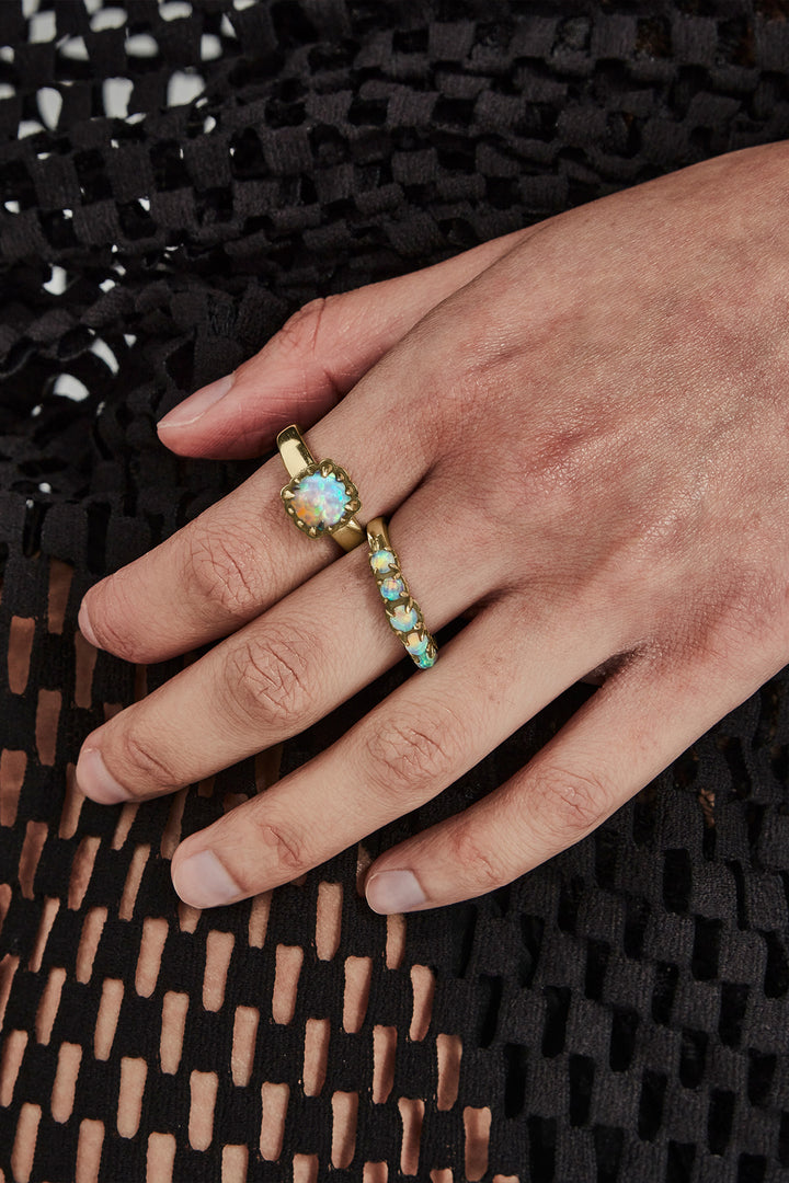 Stolen Gold Plated Baby Claw Ring - Opal