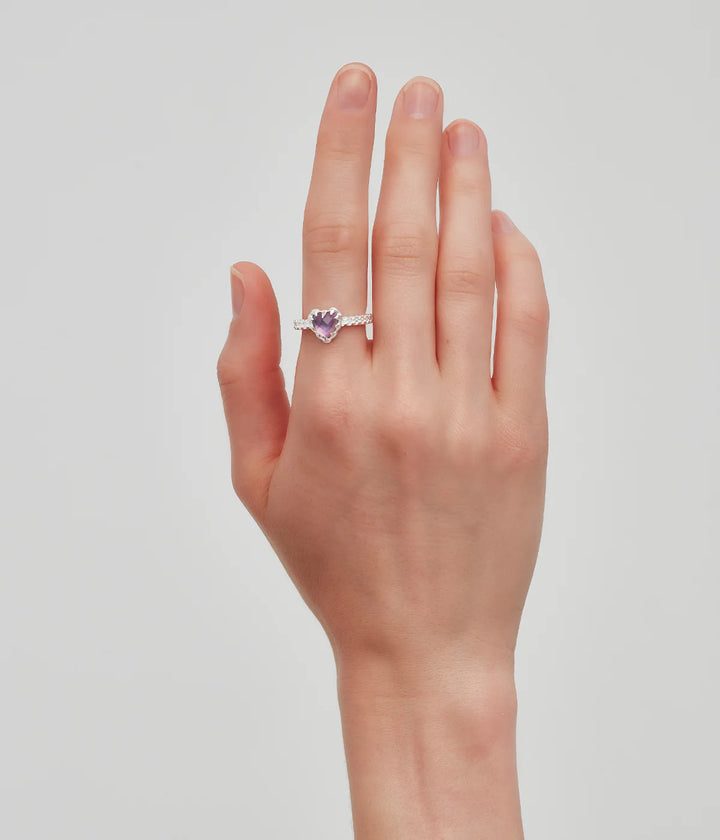 Stolen Mini Claw Silver Ring - Mystic Quartz