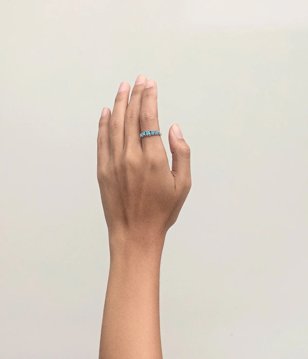 Stolen Silver Halo Cluster Ring - Opal