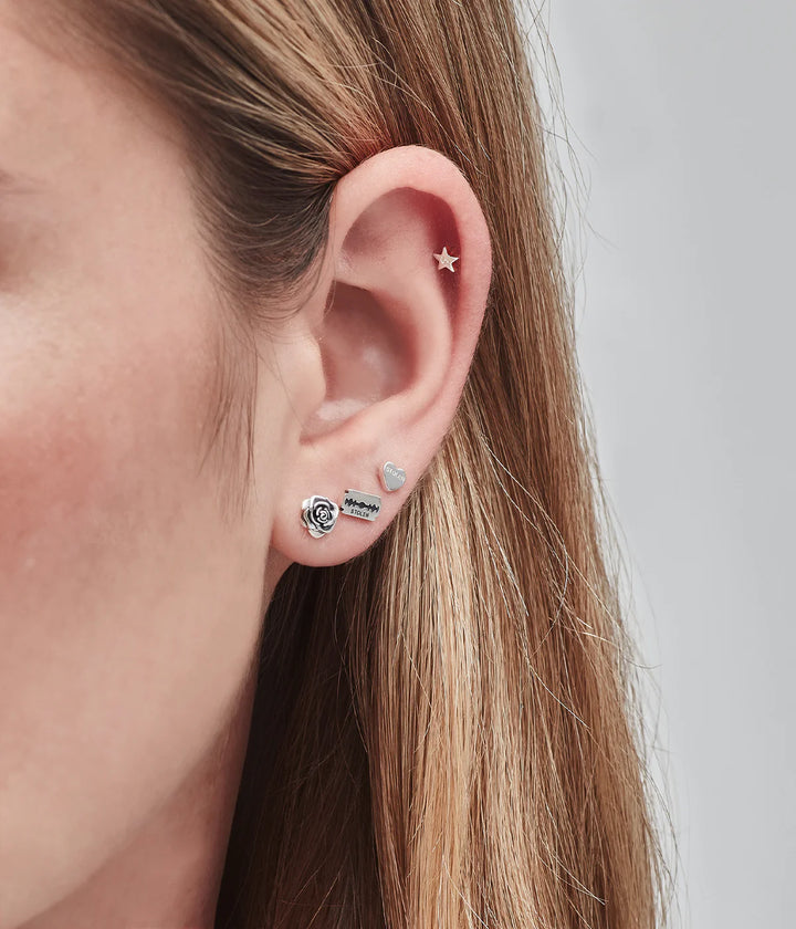 Stolen Razor Flat Back Earring (Single)