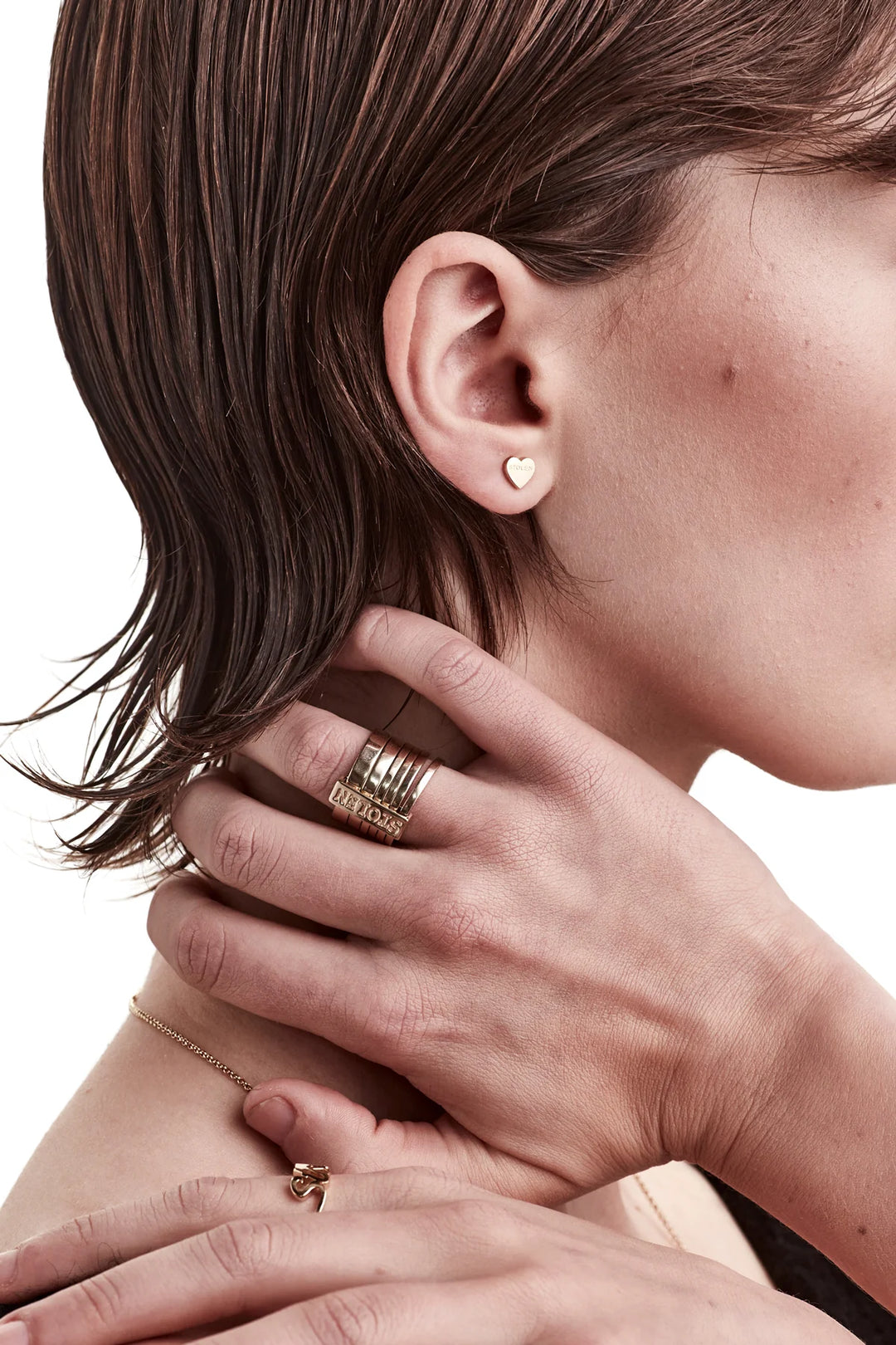 Stolen Gold Plated Heart Earrings