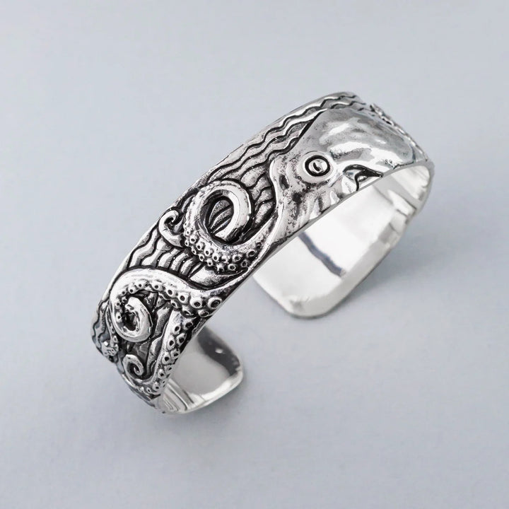 Nick Von K Stainless Steel Epic Kraken Cuff Bangle