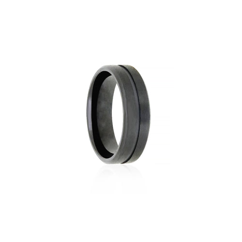 Black Zirconium Knight 7mm Ring
