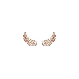Feather Stud Earrings, Rose Gold-Tone Plated