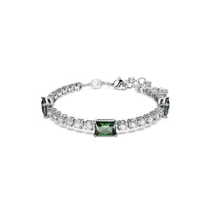 Matrix Green Bracelet, White Rhodium Plated