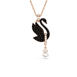 Swan Pendant Black Swan Rose-Gold-Tone Plated