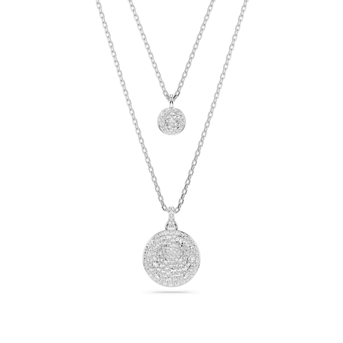 Sublima Layered Pendant White Rhodium Plated