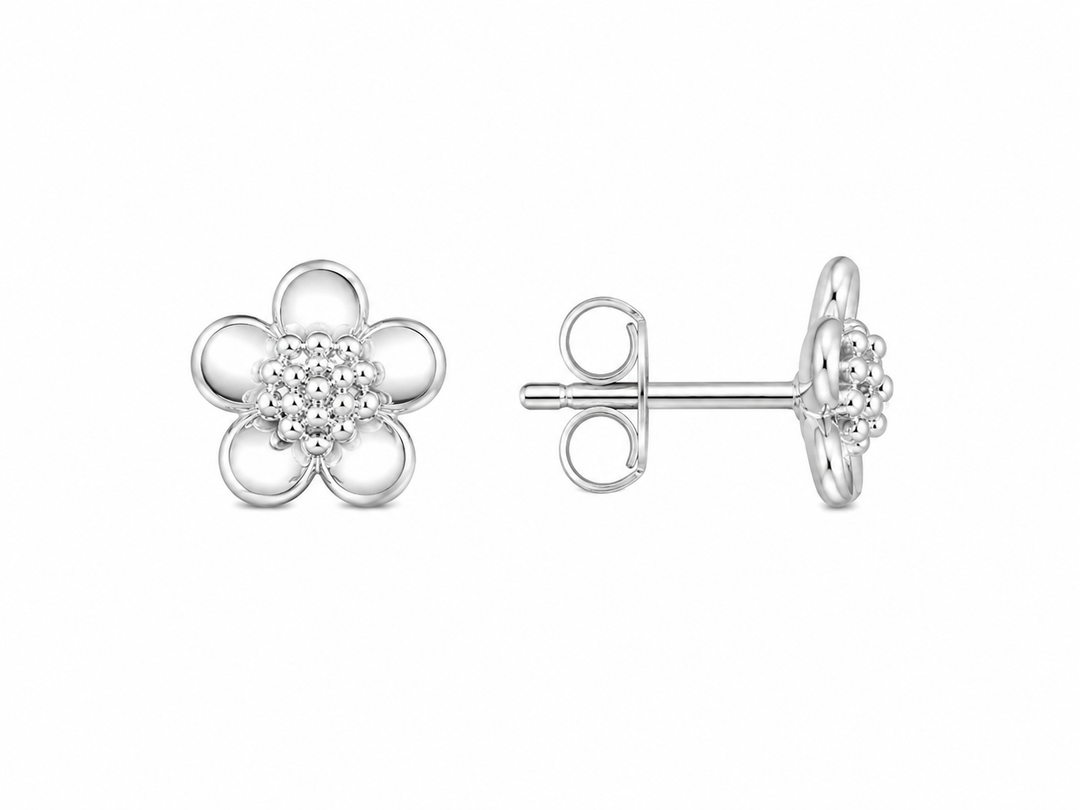 LT Sterling Silver Mini Forget-Me-Not Stud Earrings