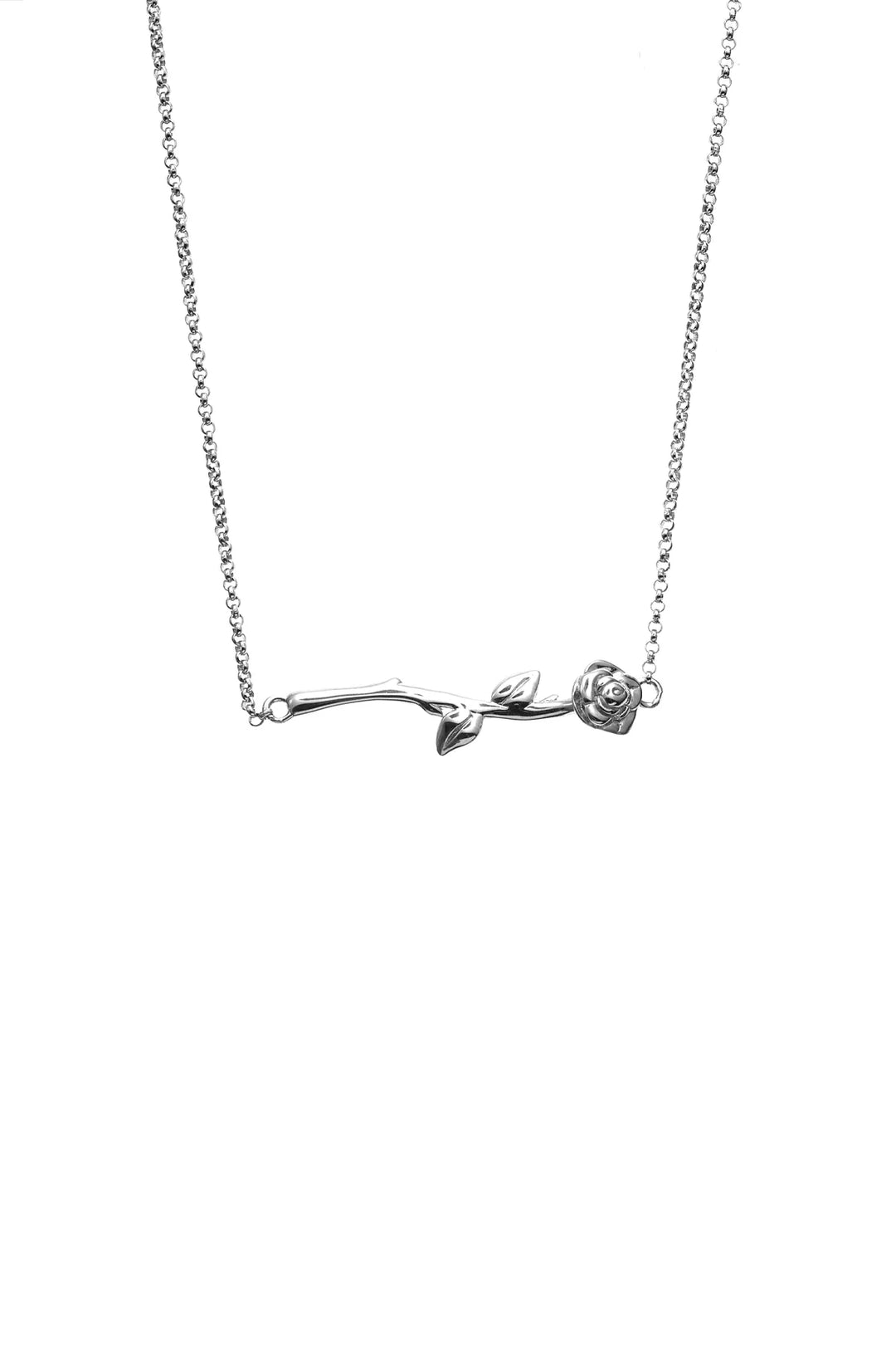 Stolen Silver Rose Bar Necklace