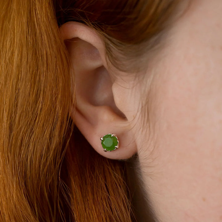 Nick Von K Sterling Silver with Pounamu Baby Dewdrop Earrings