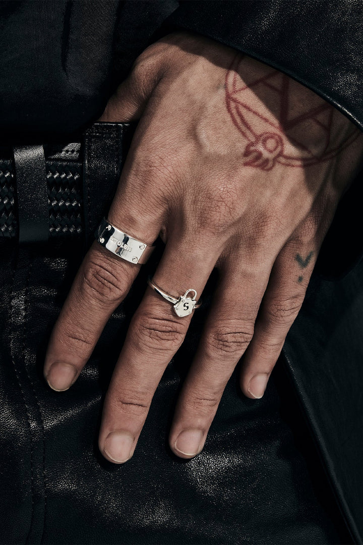 Stolen Silver Bold Band Ring Wide