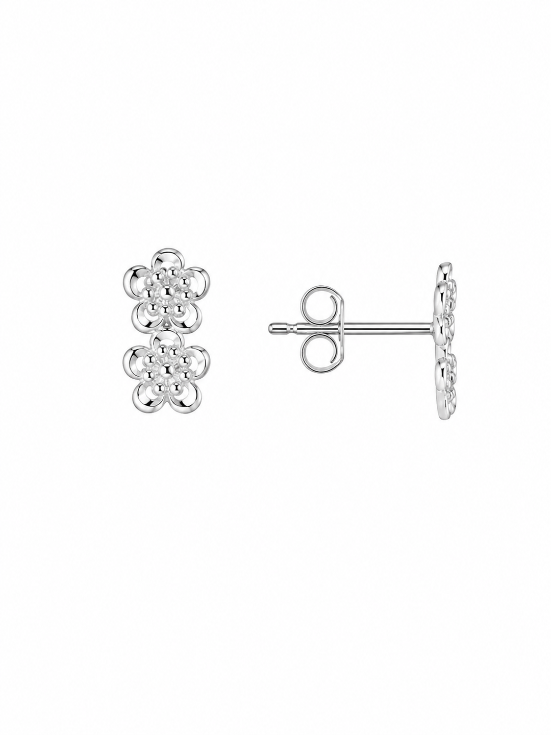 LT Sterling Silver Twin Forget-Me-Not Stud Earrings