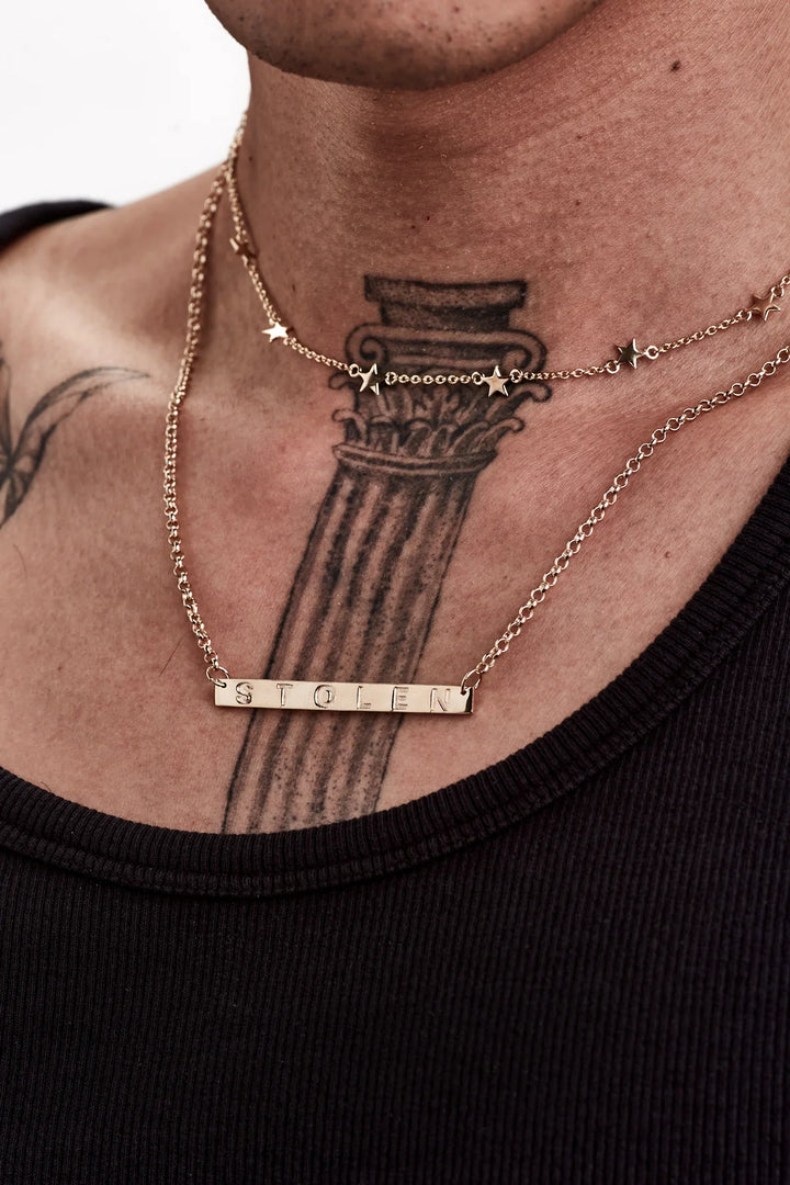 Stolen Gold Plated Plank Necklace