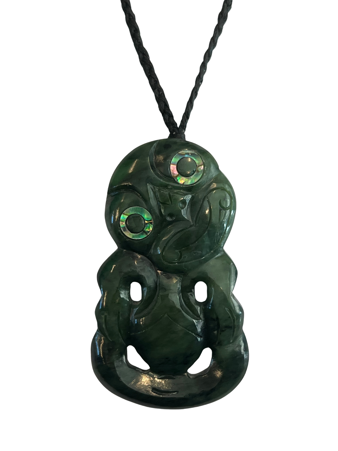 NZ Greenstone Tiki with Paua Eyes 70mm