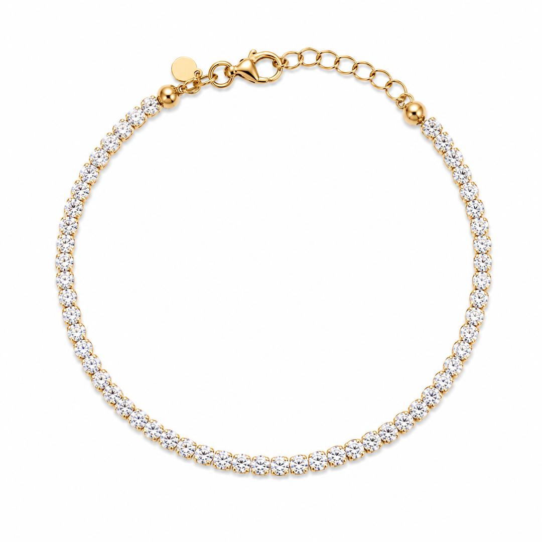 LT Gold Plated Round CZ Tennis Bracelet