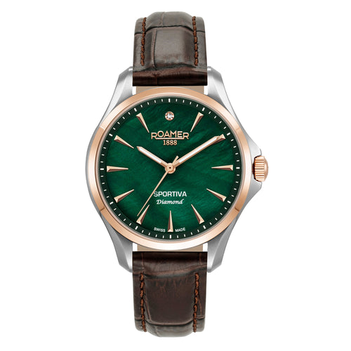 Roamer Swiss Made Sportivo Diamond Two Tone Green Watch