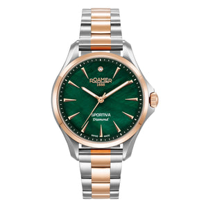 Roamer Swiss Made Sportivo Diamond Two Tone Green Watch