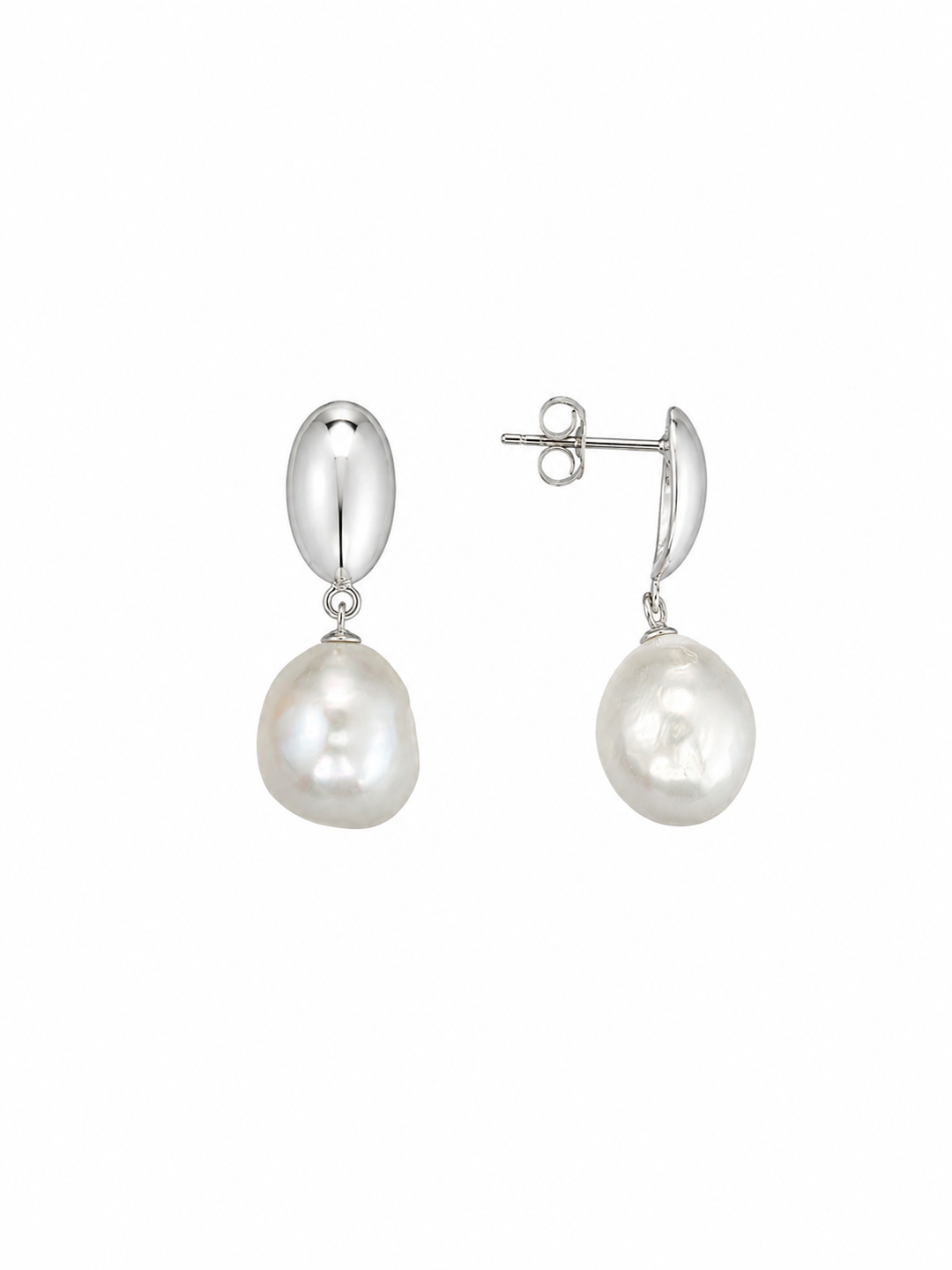LT Sterling Silver Grand Baroness Freshwater Pearl Earrings