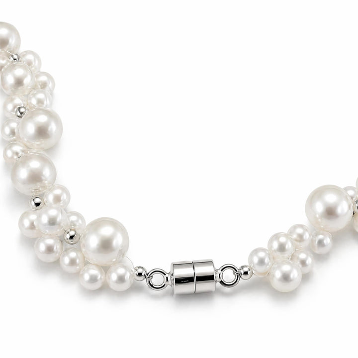 LT Sterling Silver Freshwater Pearl Cluster Bracelet