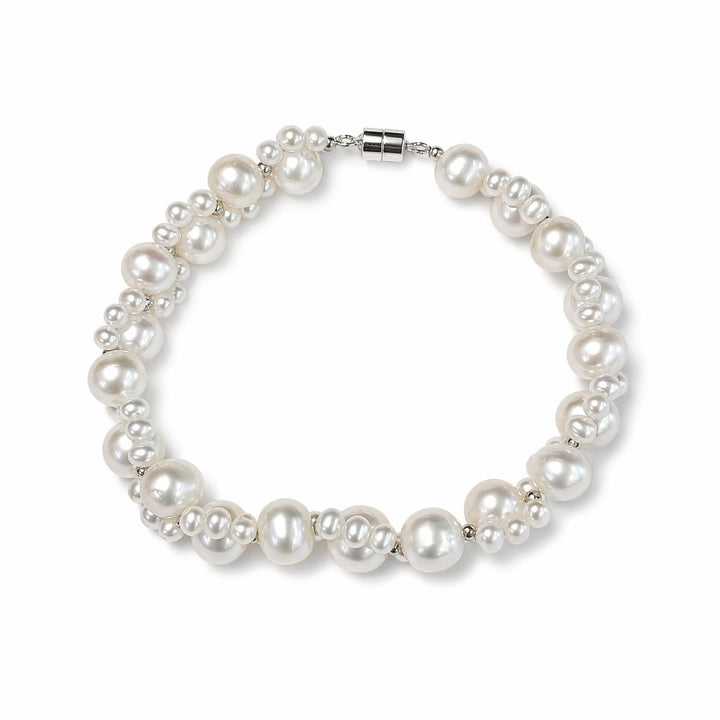 LT Sterling Silver Freshwater Pearl Cluster Bracelet
