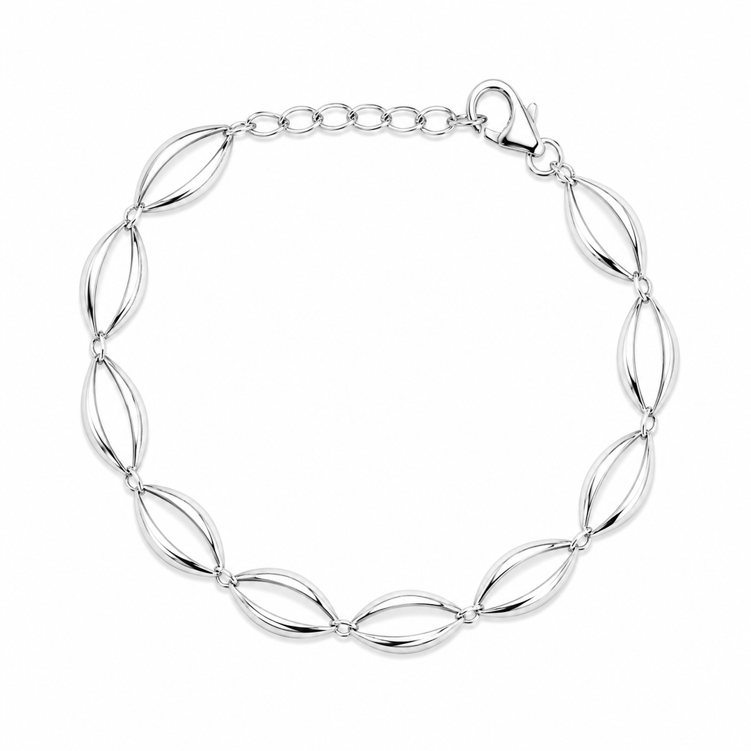 LT Sterling Silver Stylised Seed Bracelet