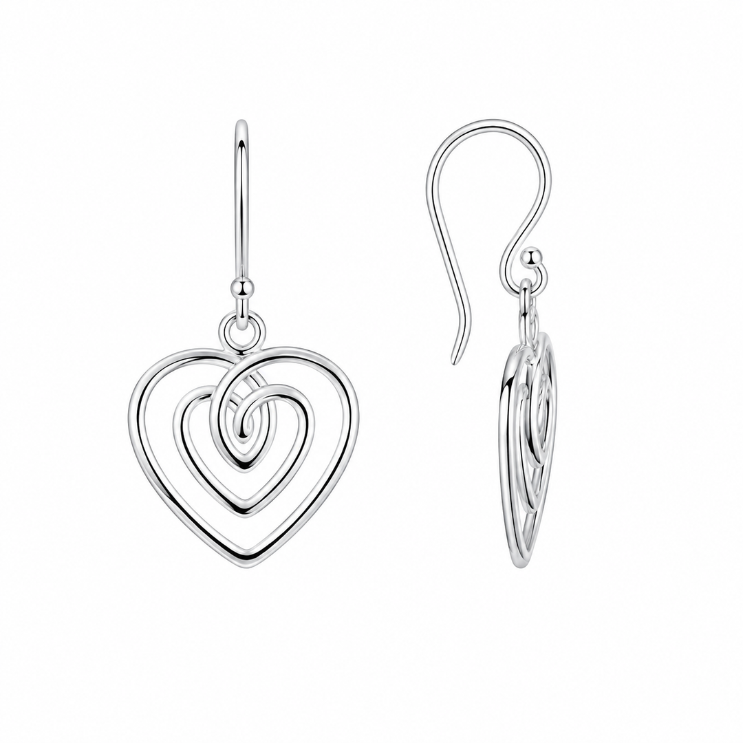 LT Sterling Silver Endless Love Heart Earrings