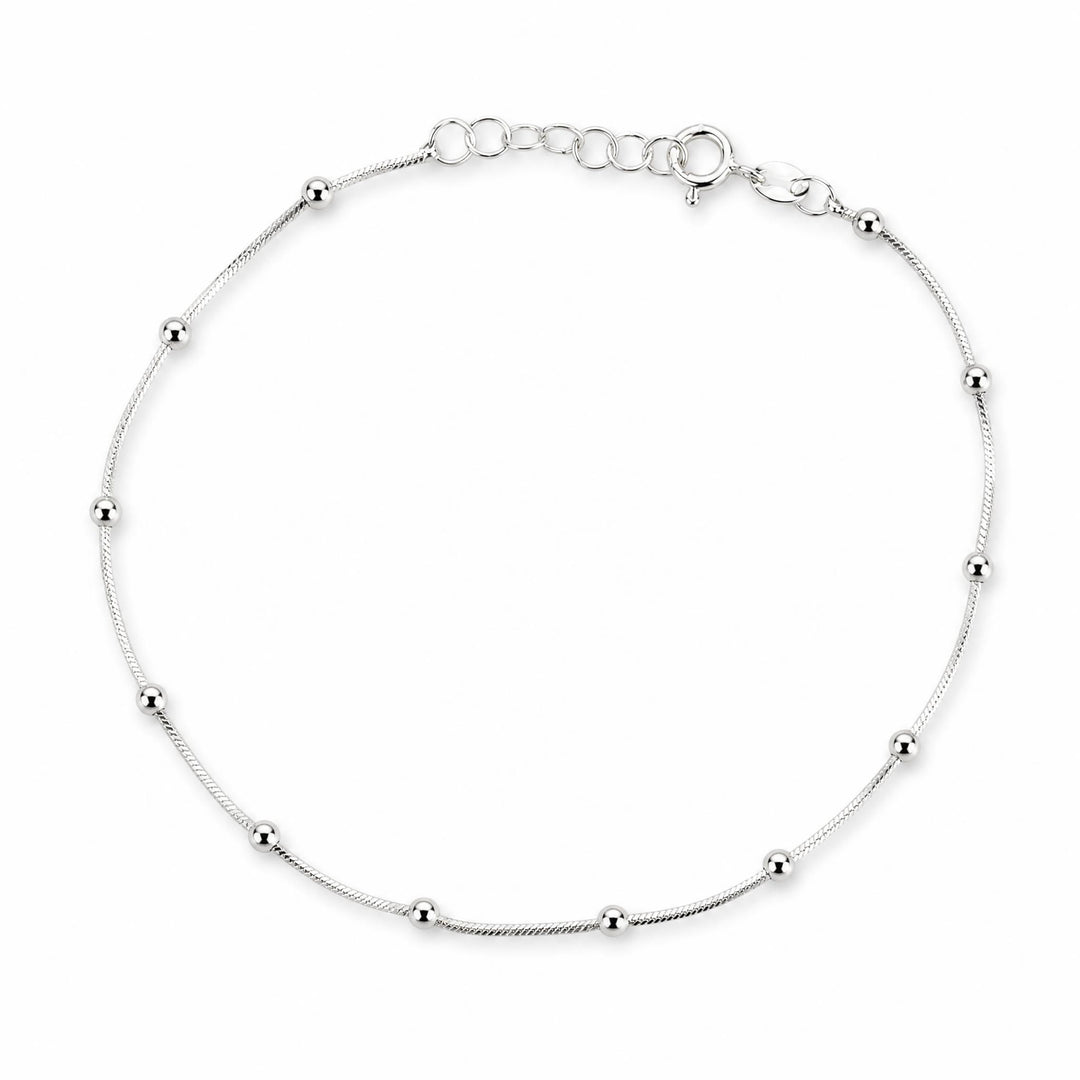 LT Sterling Silver Snake Satellite Chain Anklet