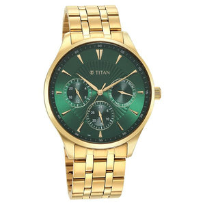 Titan Opulent III Green Dial Multi Stainless Steel Strap watch for Men