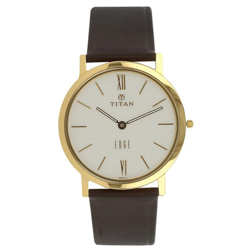 Titan Quartz Analogue with Date White Dial Leather Strap Watch for Men