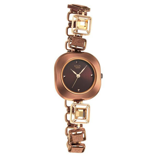 Titan Raga Love All Brown Dial Analogue Metal Strap watch for WoMen