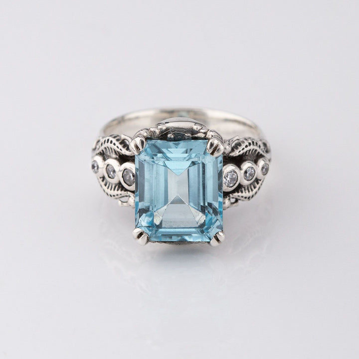 Nick Von K Sterling Silver with Blue Topaz Tide Pool Ring