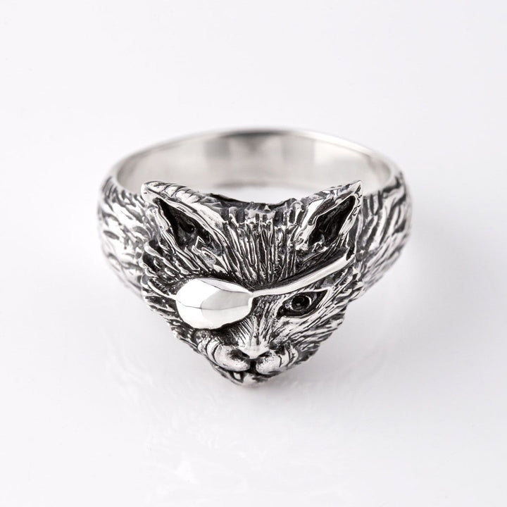 Nick Von K Sterling Silver Pirate Cat Ring