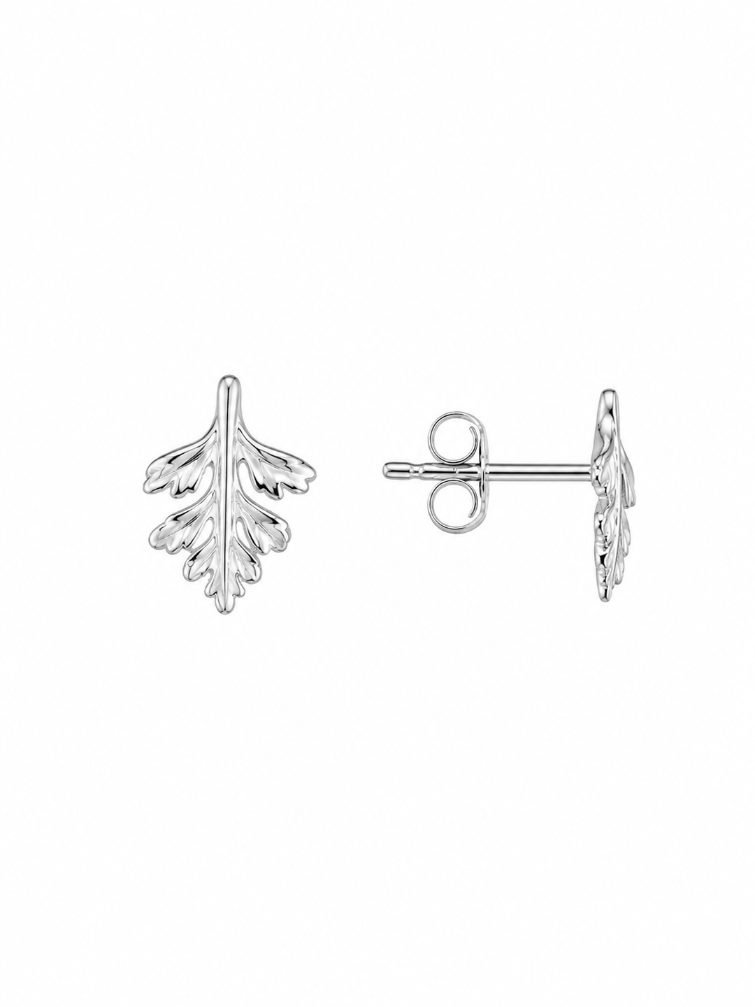 LT Sterling Silver Botanical Sprig Stud Earrings