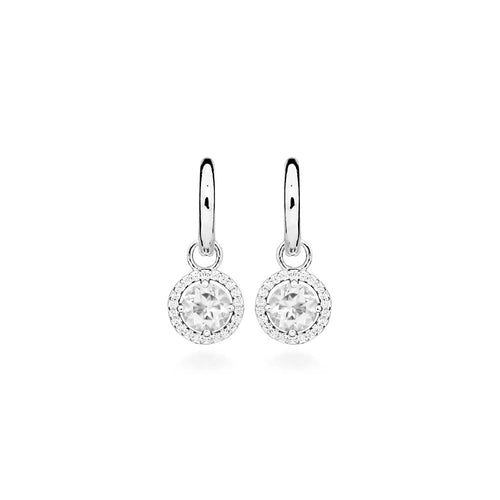 Silver Blanche Cz Earrings