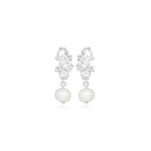 Silver Pearla Cz Earrings