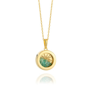 Gold Plated Amulet May Birthstone Necklace