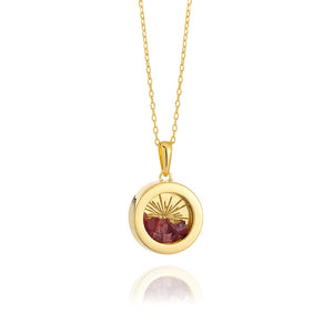 Gold Plated Amulet January Birthstone Necklace
