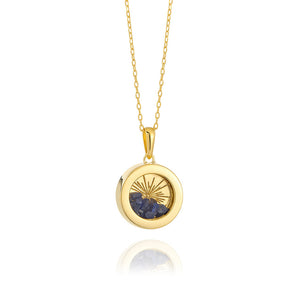 Gold Plated Amulet September Birthstone Necklace