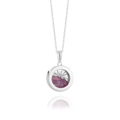Silver Amulet February Birthstone Necklace