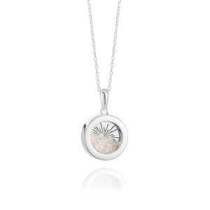 Silver Amulet April Birthstone Necklace
