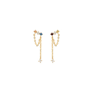 Gold Plated Five Mana Earrings