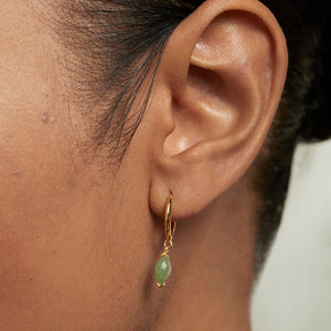 Gold Plated Nomad Aventurine Hoops