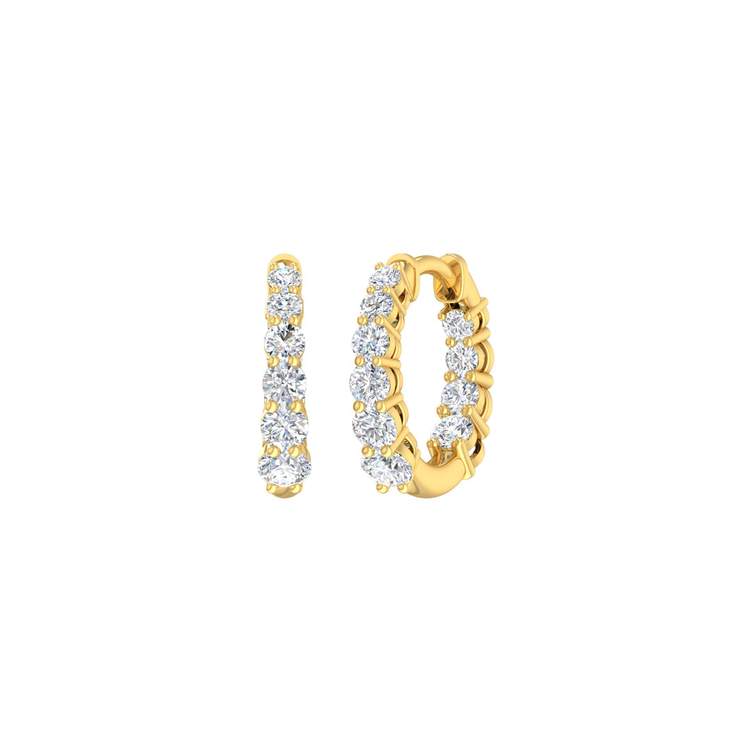 Louis Thompson Springs Hoop Earrings 9K Yellow Gold with 0.99ct Lab Diamond