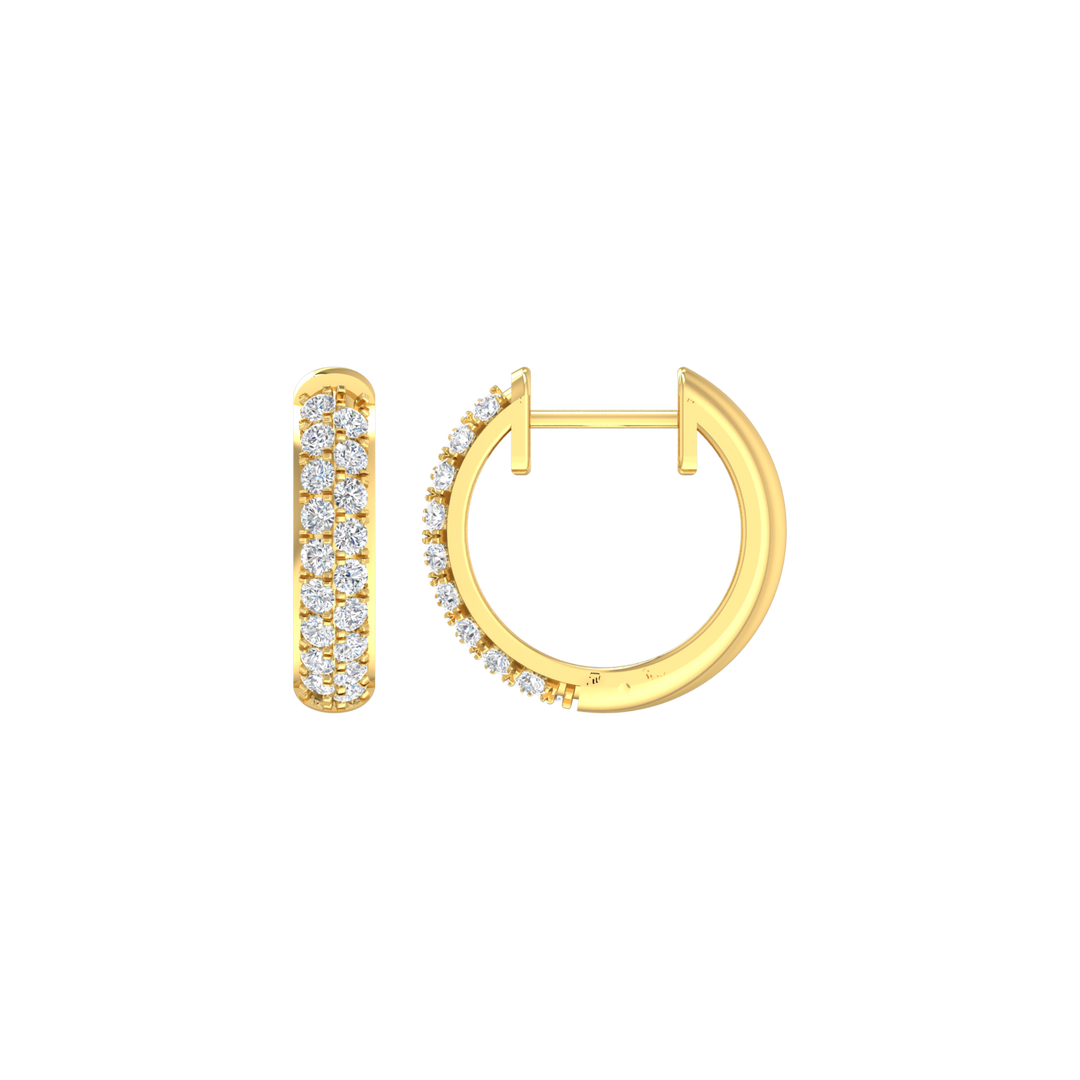 Louis Thompson Delmas Hoop Earrings 9K Yellow Gold with 0.49ct Lab Diamond