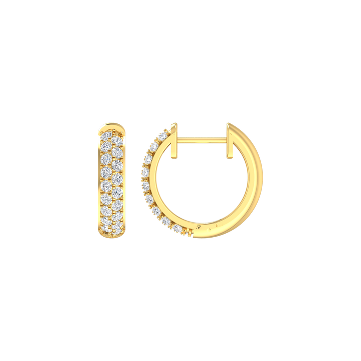 Louis Thompson Delmas Hoop Earrings 9K Yellow Gold with 0.49ct Lab Diamond